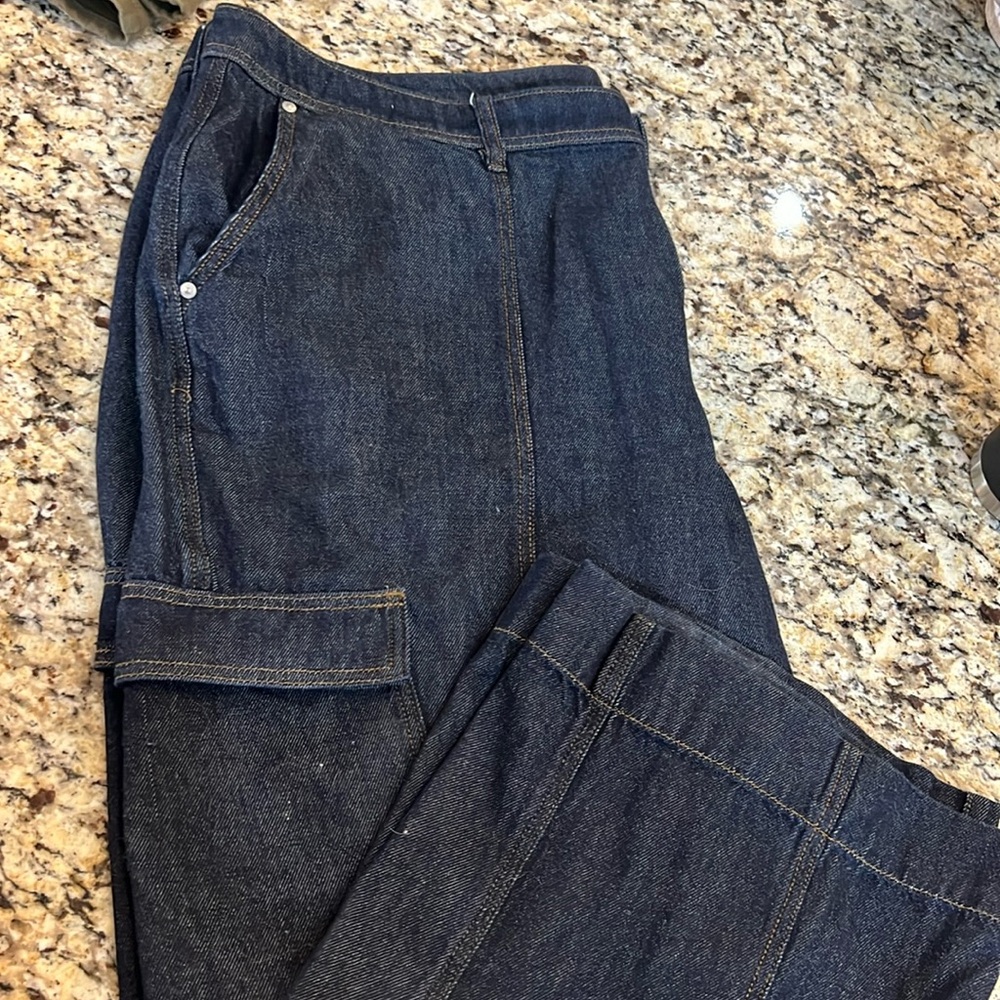 Lane Bryant Dark Blue Wide Leg Jeans